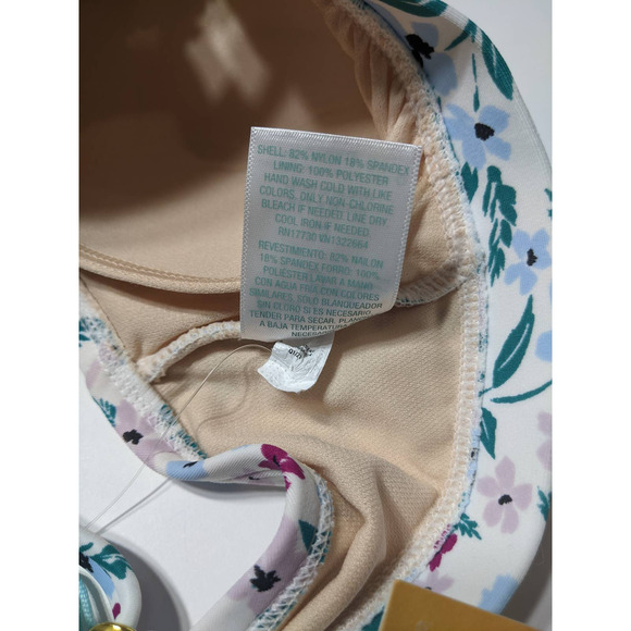 Kona Sol Bikini Top Floral Knot Front Purple S Plant Swimsuit Beach Keyhole Pool - Picture 12 of 12